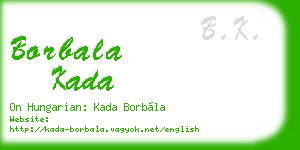 borbala kada business card