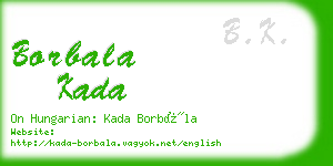 borbala kada business card